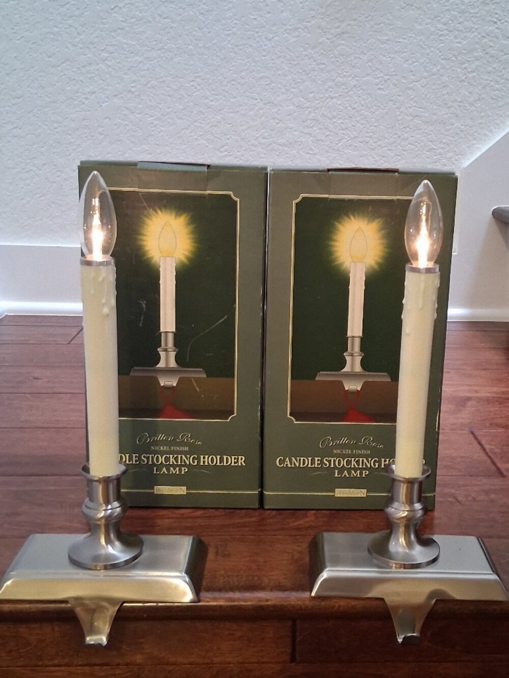 Candle Stocking Holder Lamp, Restoration Hardware, Set of two